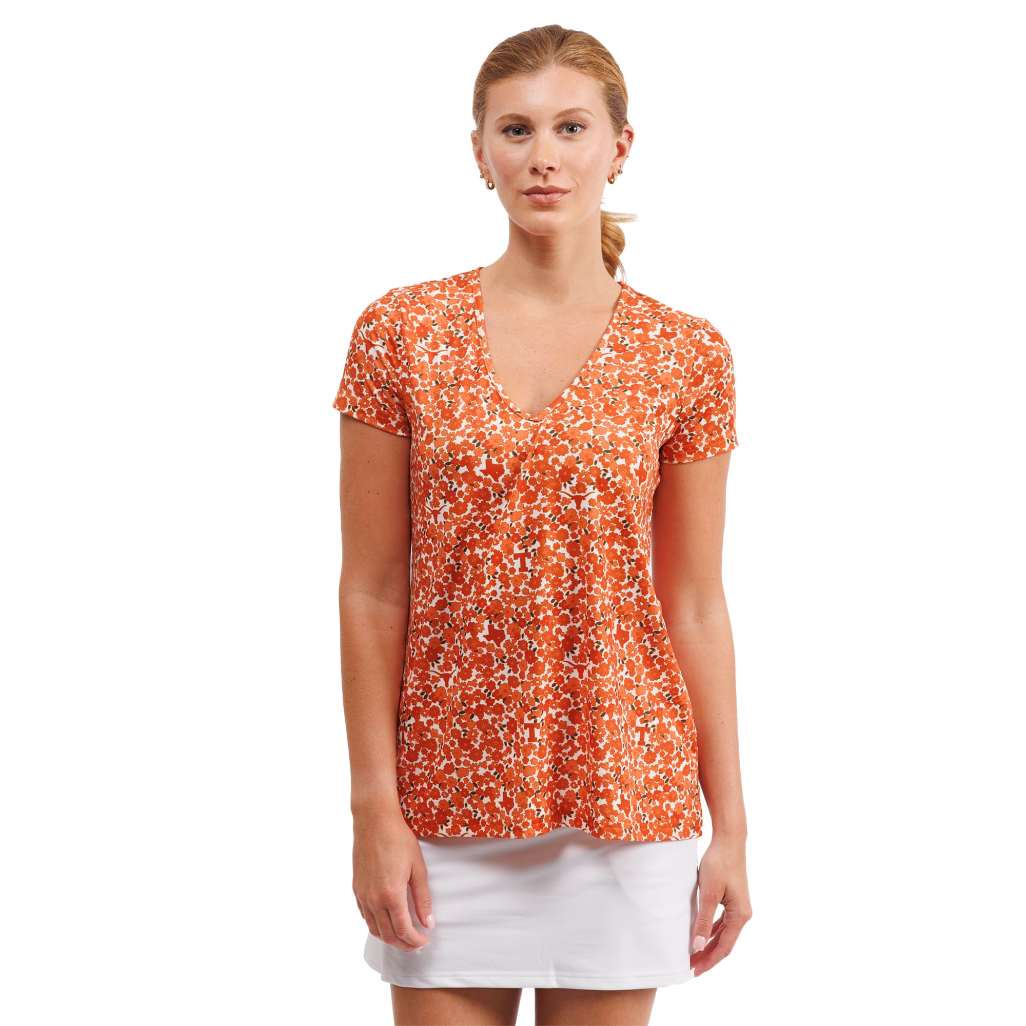 Women's Smith & Quinn White Texas Longhorns Blake Floral V-Neck Top